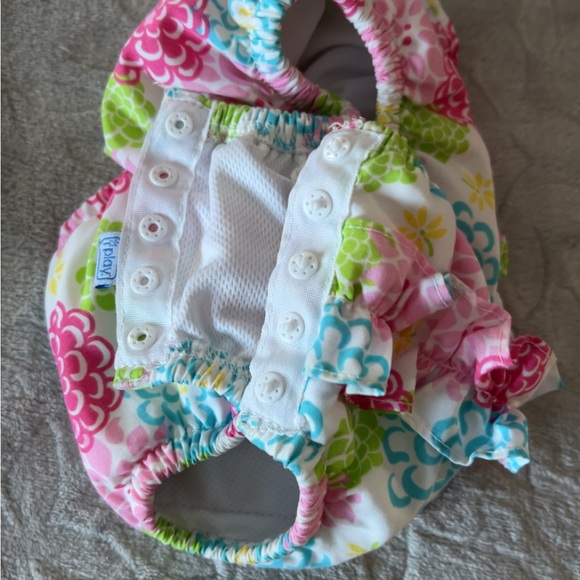 Floral Ruffle Reusable Swim Diaper - Picture 3 of 6